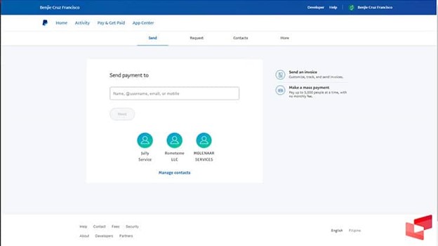 تصویر انتقال پول در پی پال به ایران