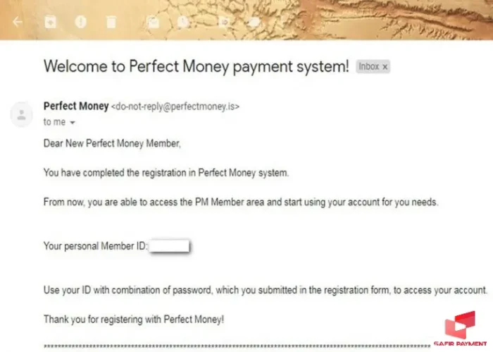 محیط پنل کاربری پس از ساخت حساب پرفکت مانی