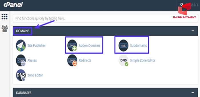 Domains را اضافه کنید