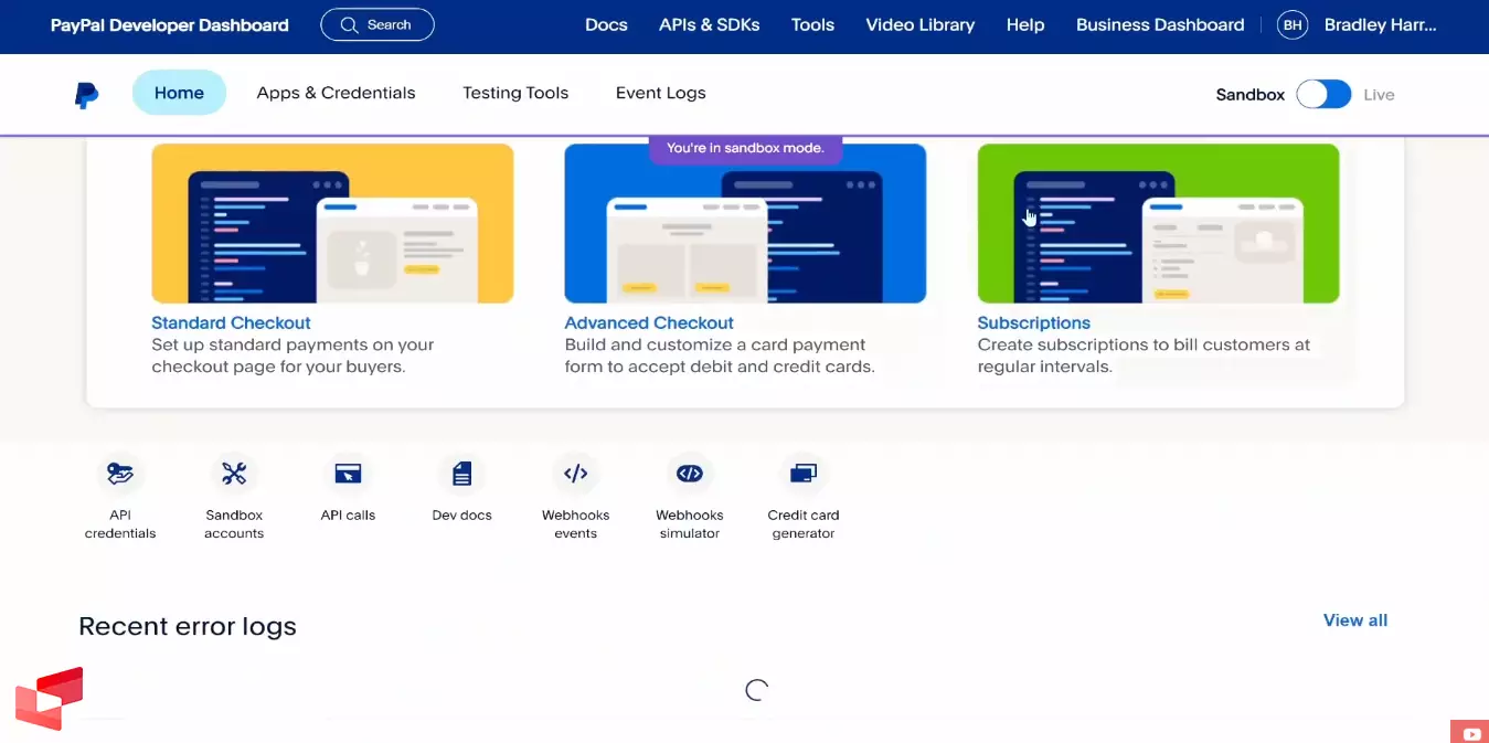 ساخت client id برای درگاه پی پال
