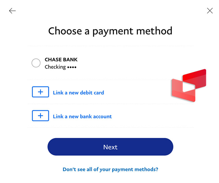 انتخاب روش پرداخت هزینه خرید بیت کوین با پی پال در نسخه وب