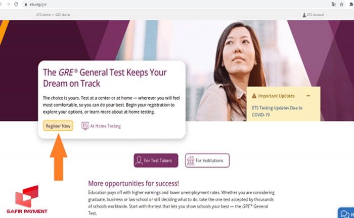 مدارک لازم برای ثبت نام gre