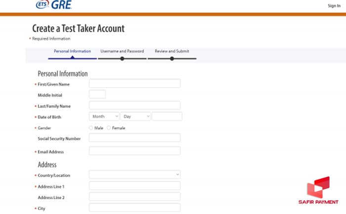 اطلاعات خواسته شده را تکمیل نمایید