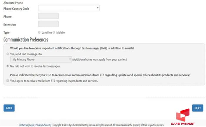 اطلاعات خواسته شده را متناسب با مندرجات گذرنامه پر کنید