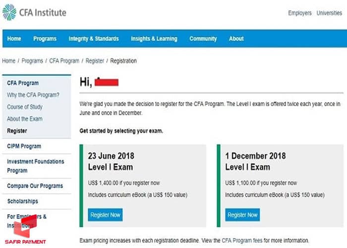 شرایط شرکت در امتحان cfa