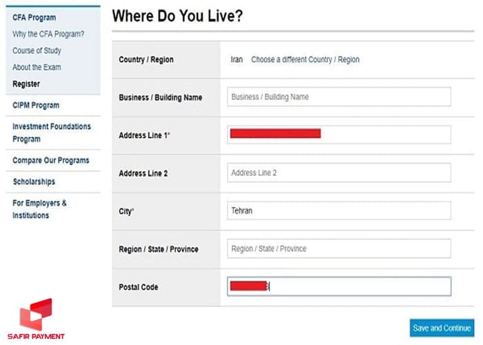 اطلاعات پستی خود را تکمیل کنید