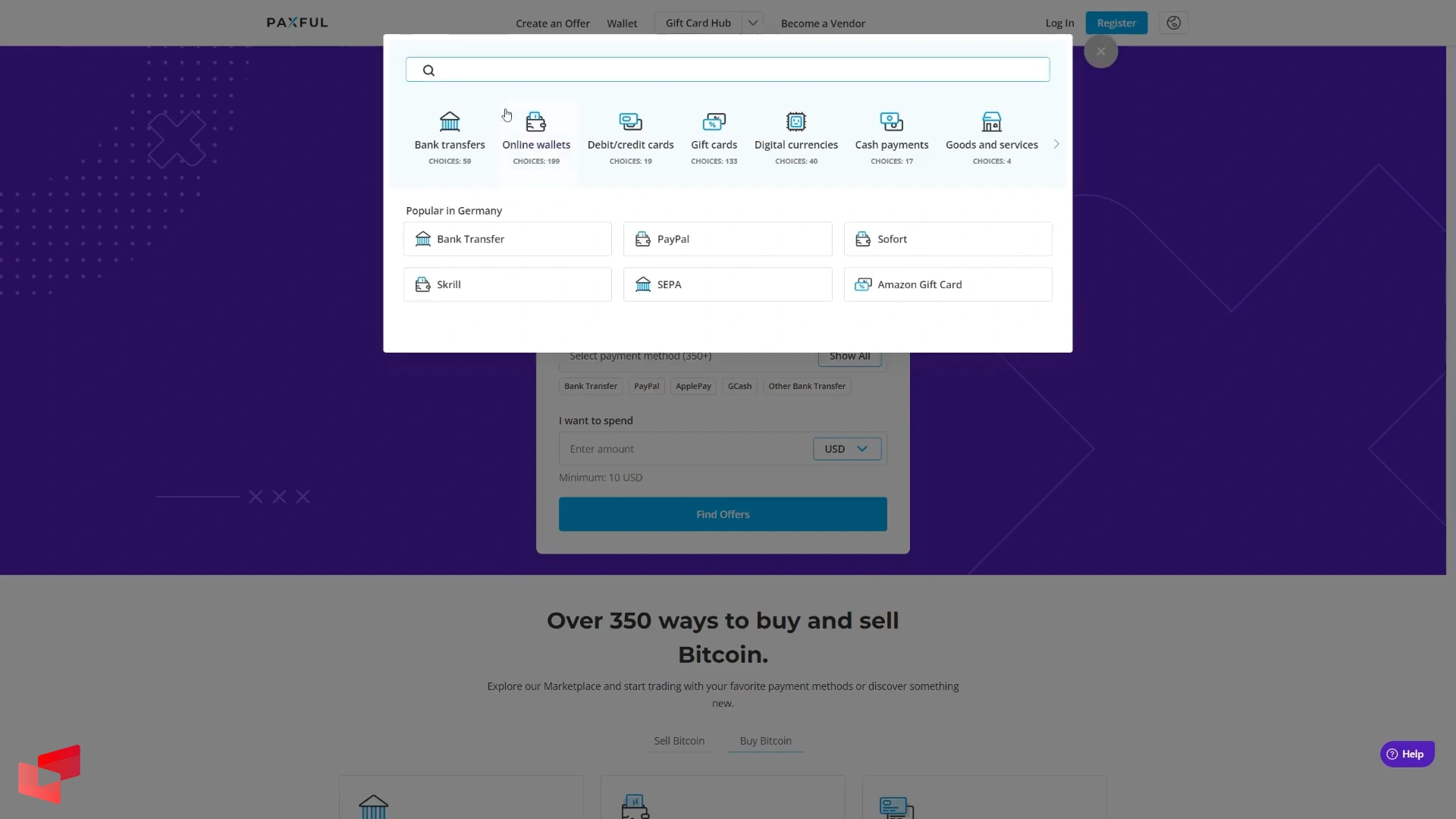 تصویر رابط کاربری پرفکت مانی برای خرید رمزارز