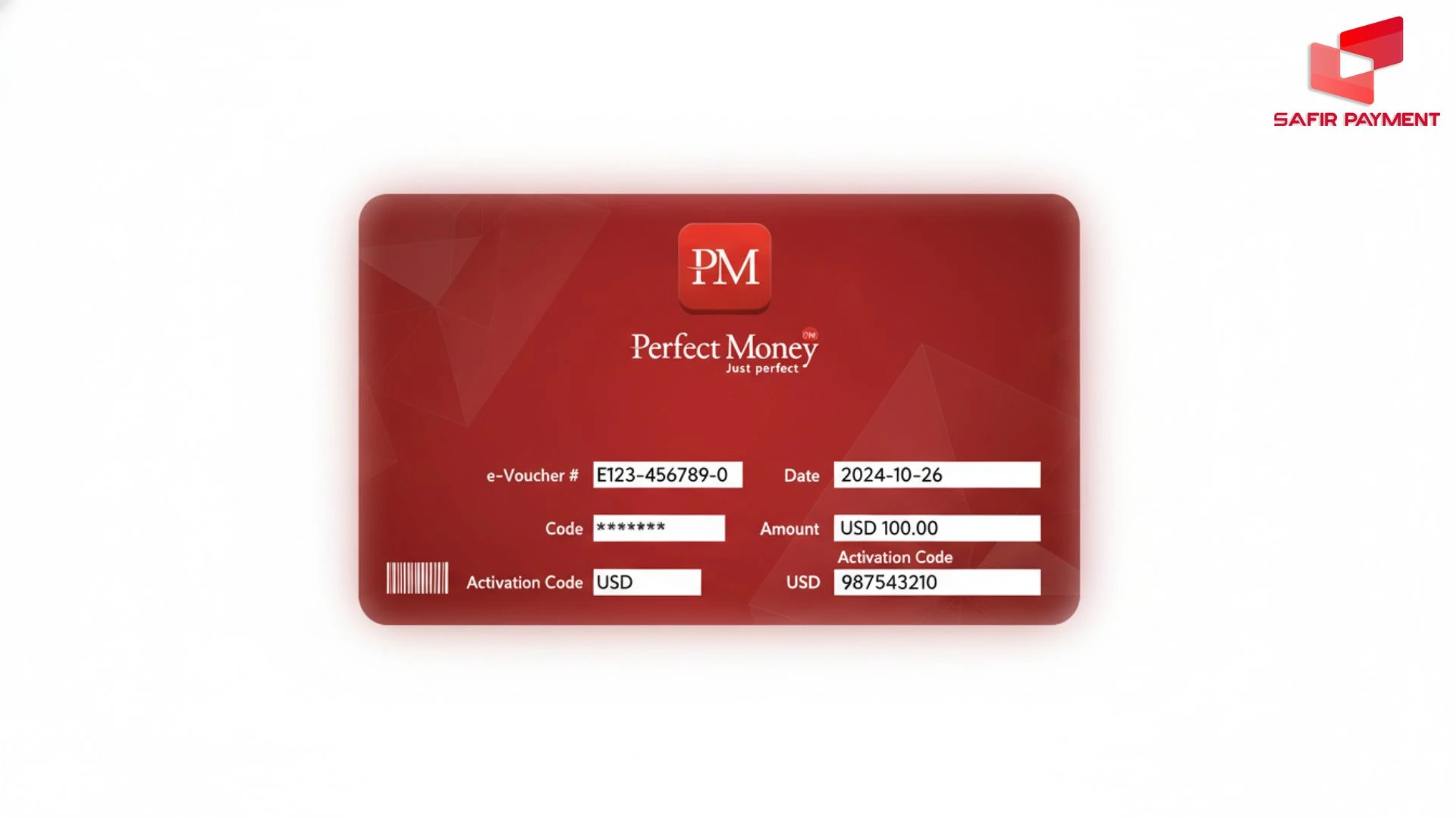 مرحله سوم برای شارژ حساب پرفکت مانی با ووچر