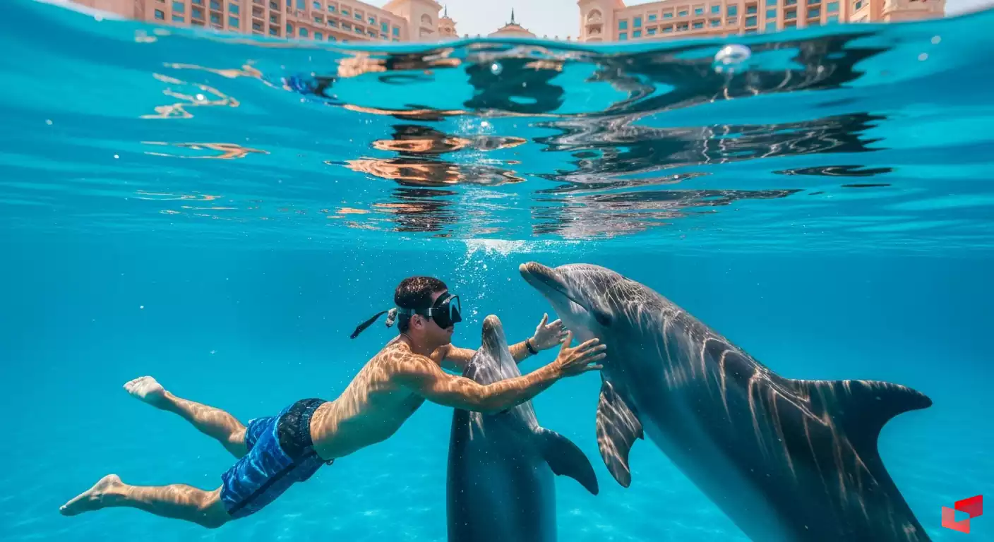 خلیج دلفین آتلانتیس دبی؛ شنا با دلفین‌ها در Dolphin Bay