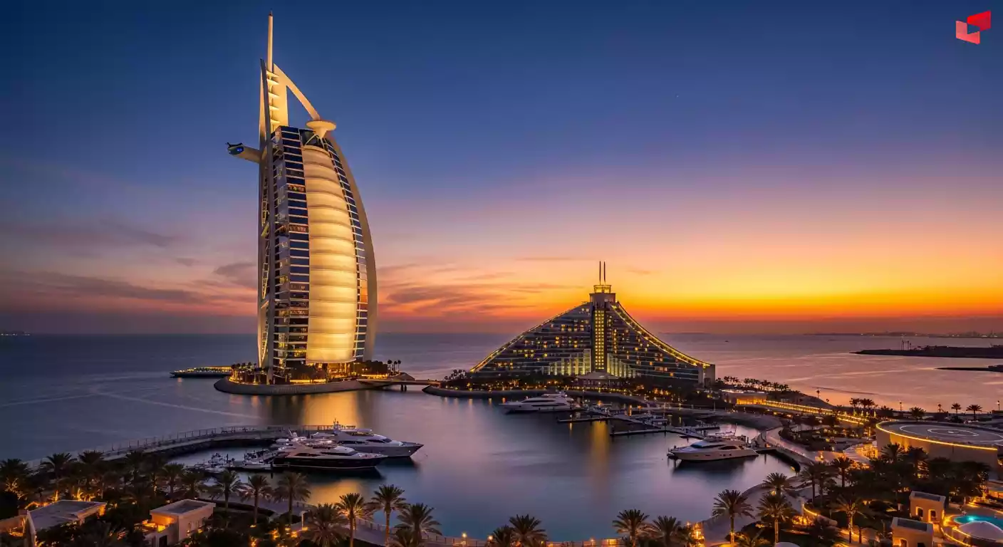 تصویر نمای بیرونی تنها هتل ۹ ستاره جهان در دبی