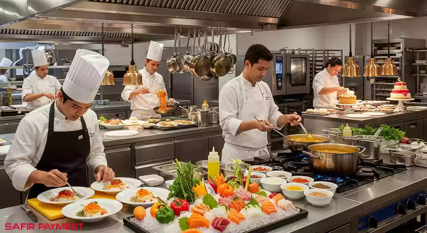 آشپزخانه هتل و آماده‌سازی غذاهای بین‌المللی
