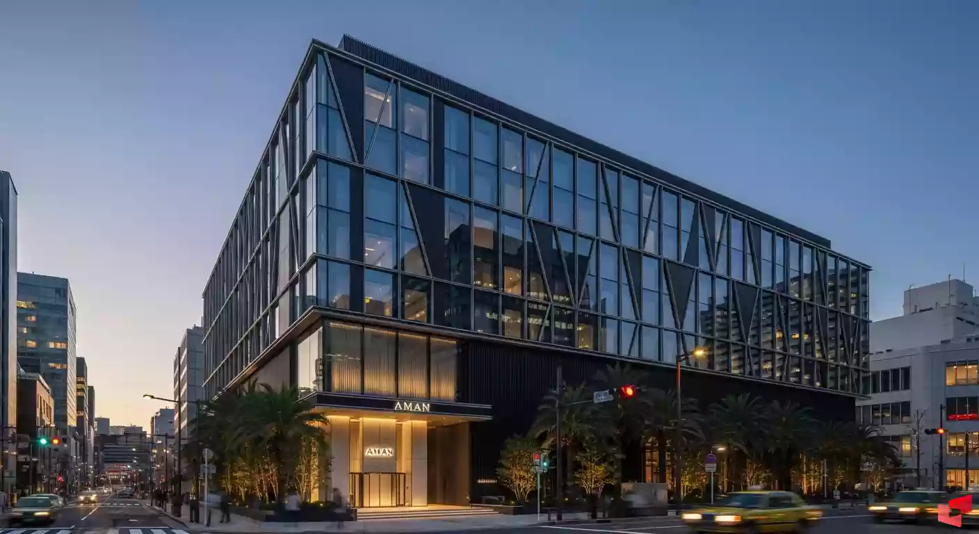 نمای شب بهترین هتل جهان با نورپردازی خیره‌کننده