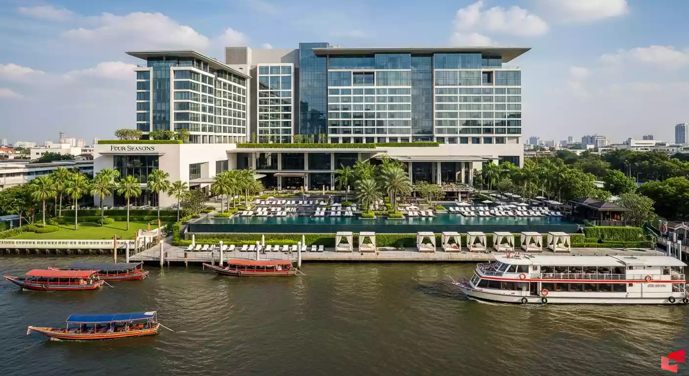 تصویر بهترین هتل جهان در کنار رودخانه پر آب