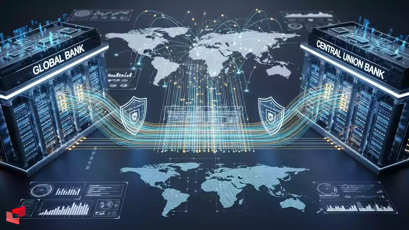 نمایی از سرورهای ارتباطی شبکه سوئیفت جهانی