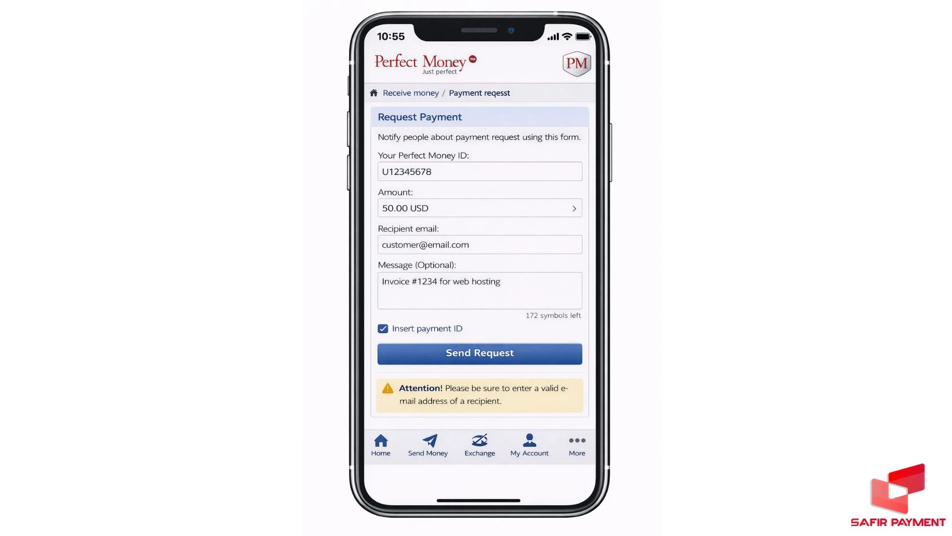کاربر به راحتی می تواند پرداخت خود را از طریق درگاه پرفکت مانی سایت انجام دهد.