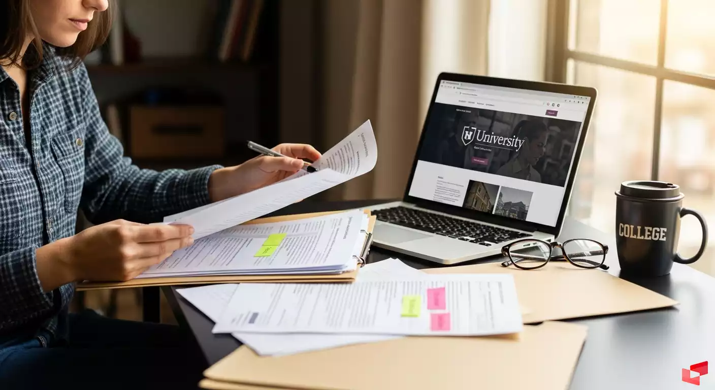 تصویر دانشجو در حال مطالعه شرایط بورسیه تحصیلی آنلاین