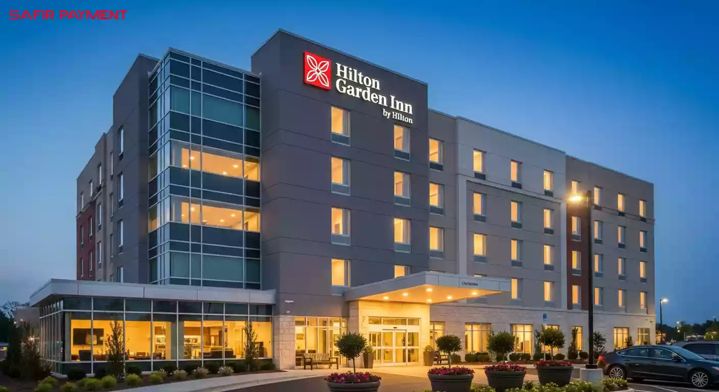 عکس ساختمان شاخص برند هیلتون در یکی از شهرهای بزرگ دنیا