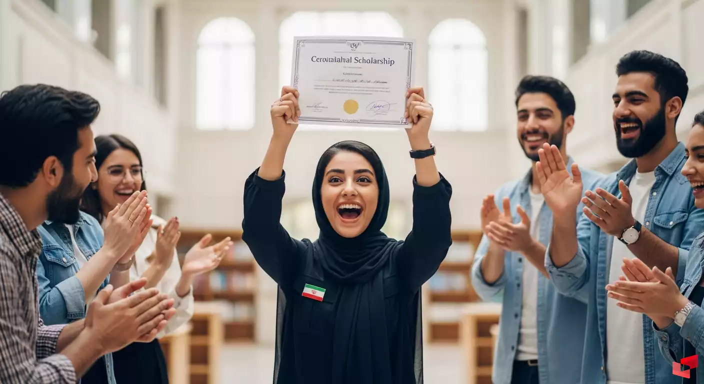 عکس موفقیت دانشجو پس از دریافت بورسیه تحصیلی بینالمللی