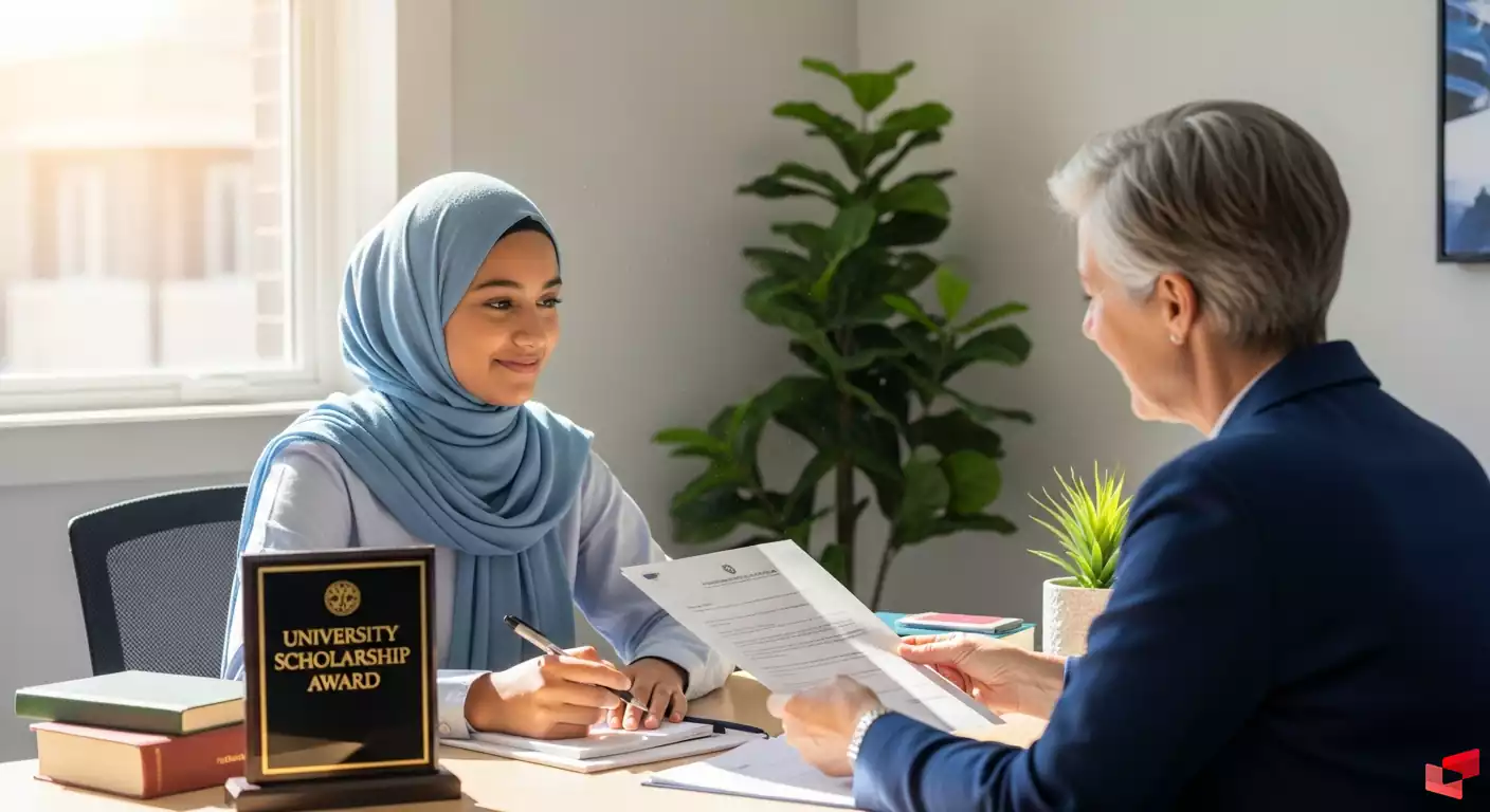 عکس مصاحبه دانشجویی برای دریافت بورسیه از استاد راهنما