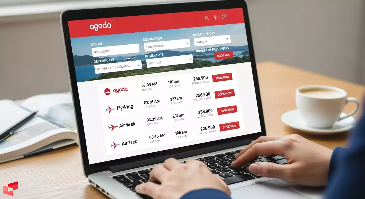 تصویری از سایت رزرو بلیط هواپیما با طراحی کاربرپسند و رابط ساده