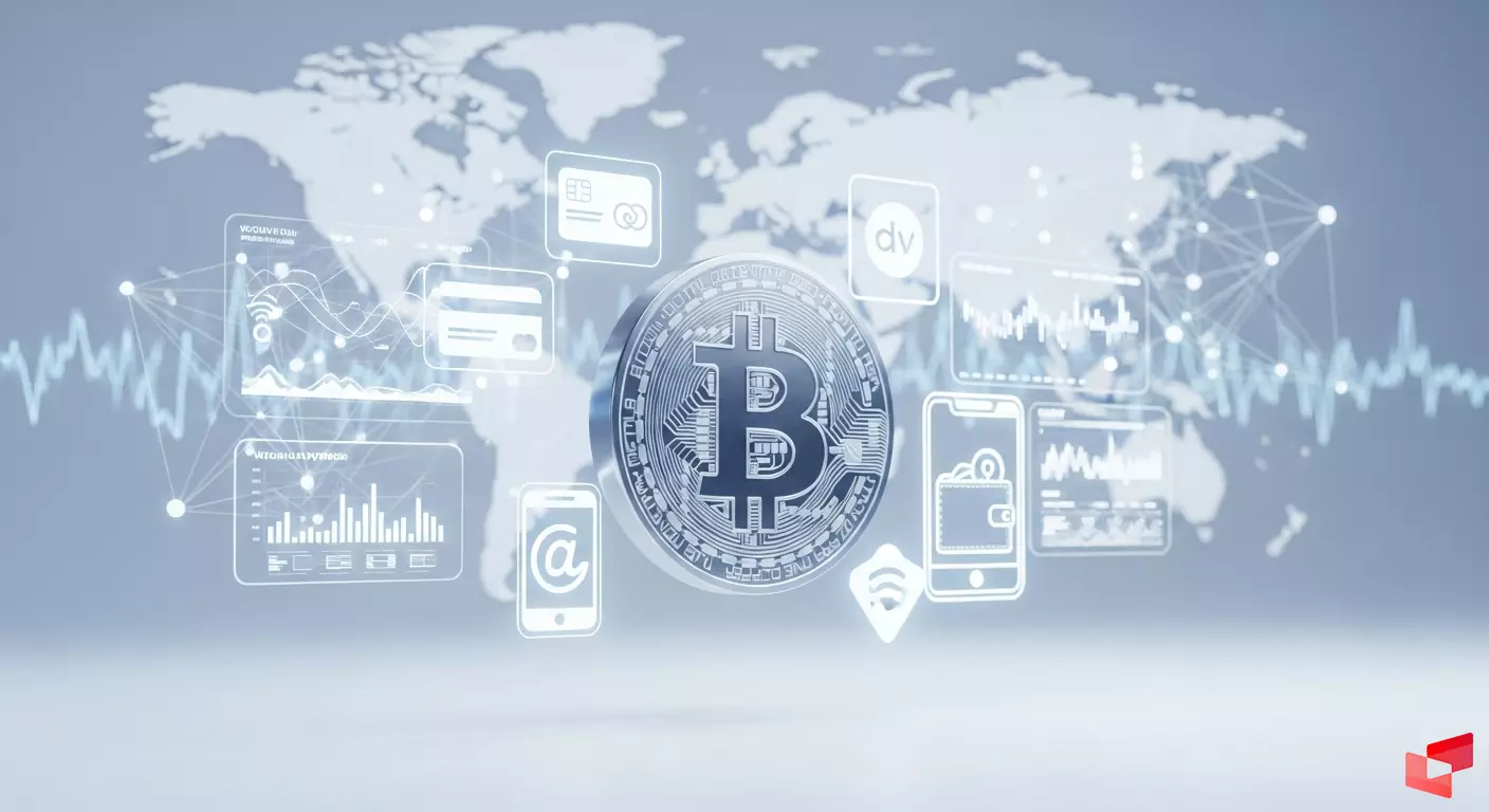 نمای گرافیکی از شبکه بلاک‌چین بیت کوین