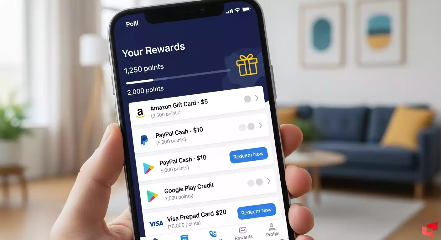 نمودار امتیاز و پاداش کاربران در Poll Pay