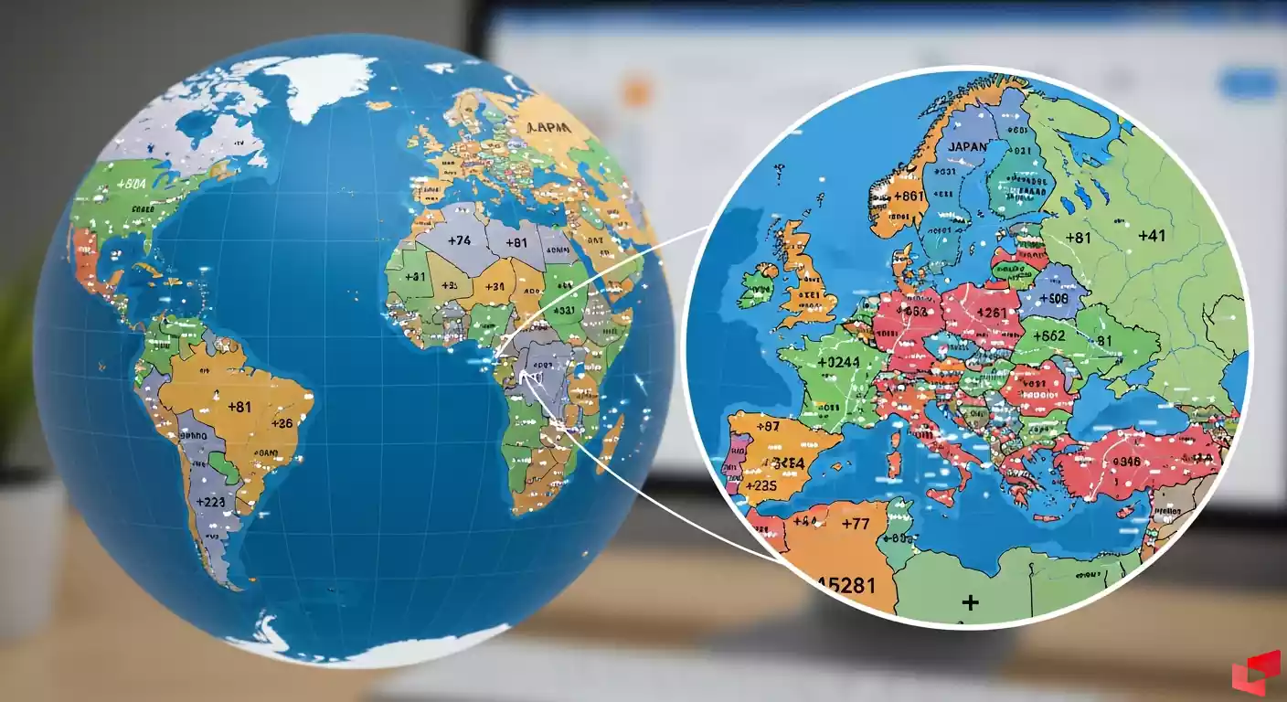 تصویر نقشه کد کشورها برای شناسایی و تعیین موقعیت جغرافیایی در سطح جهانی