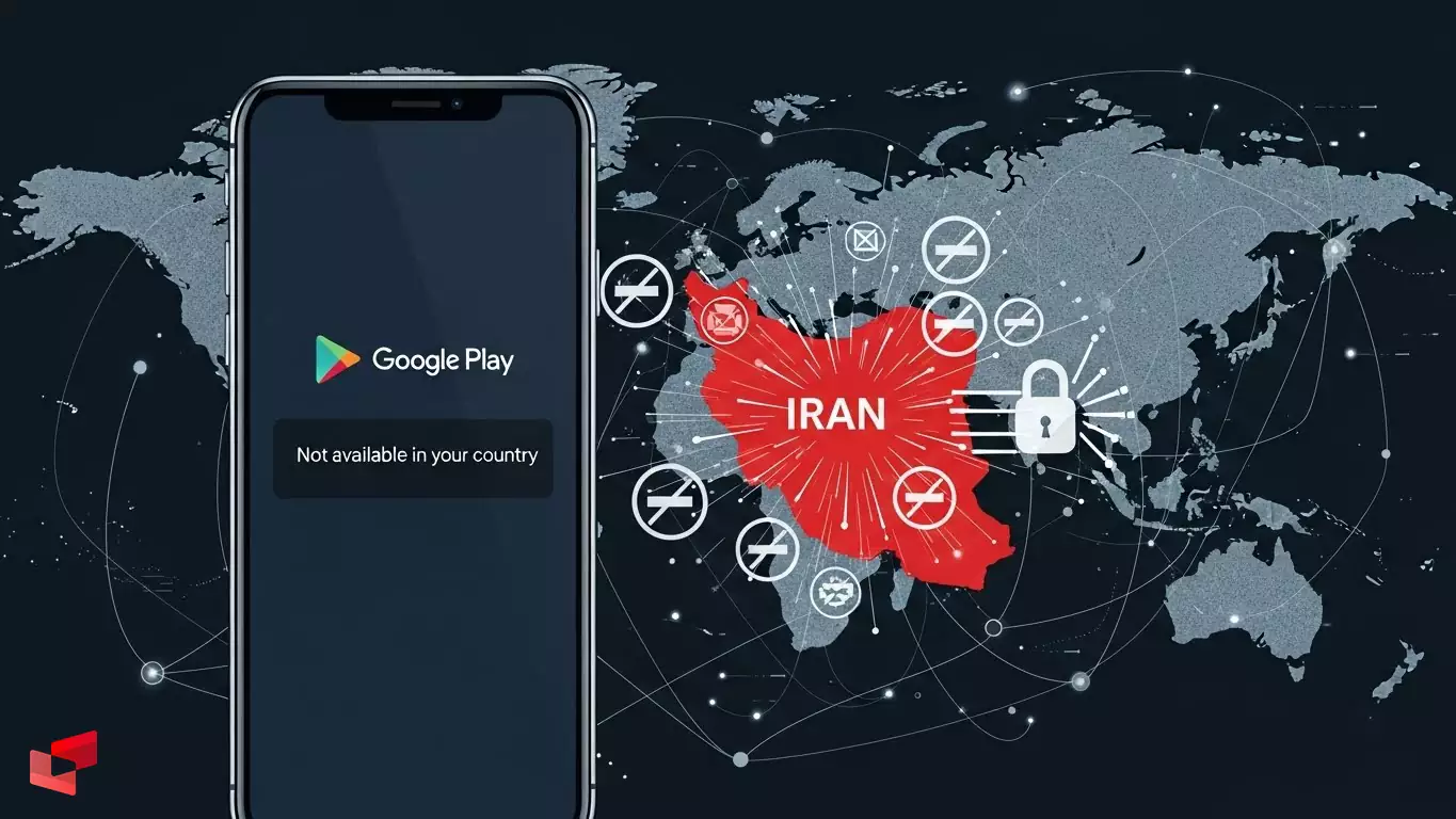 تصویر آموزش رفع تحریم گوگل پلی برای کاربران ایرانی با نمایش رابط کاربری گوگل پلی