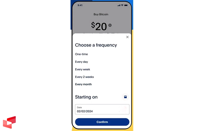 انتخاب شیوه پرداخت هزینه خرید ارز دیجیتال در پی پال با اپلیکیشن