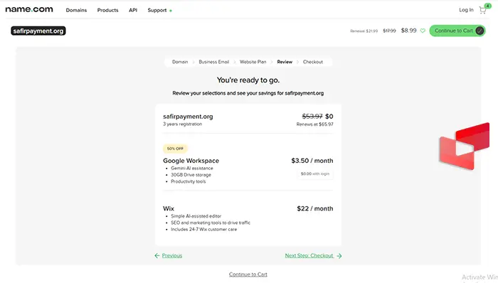 صفحه پشتیبانی و آموزش‌های آنلاین سایت Name.com برای خریداران دامنه