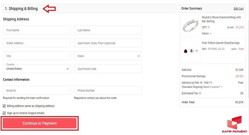 ارسال به ایران / ارسال بین‌المللی Angara