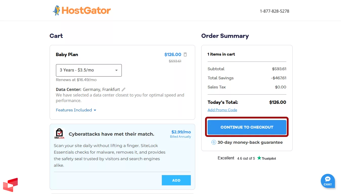 تصویر مراحل ثبت‌ اطلاعات سایت در hostgator