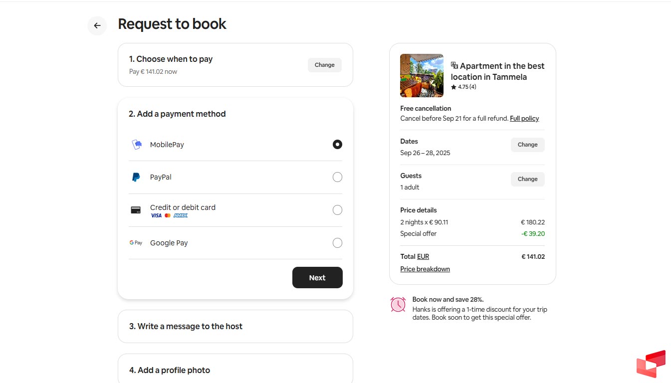 روش‌های پرداخت در Airbnb