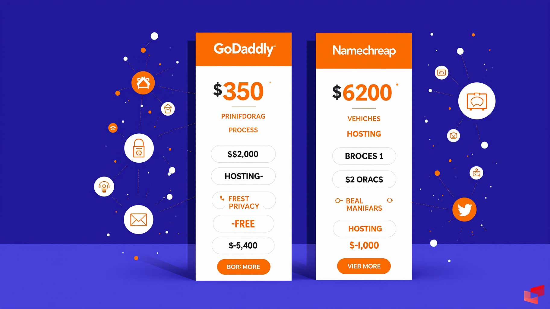 مقایسه قسمت GoDaddy با Namecheap