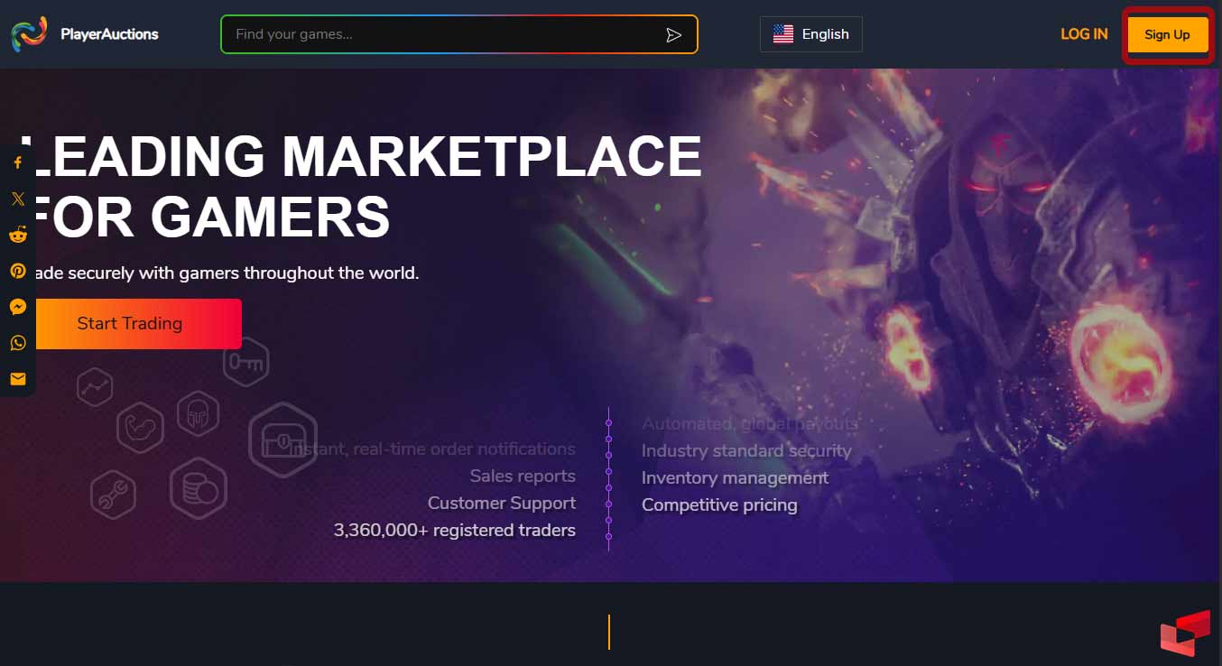 ساخت اکانت PlayerAuctions
