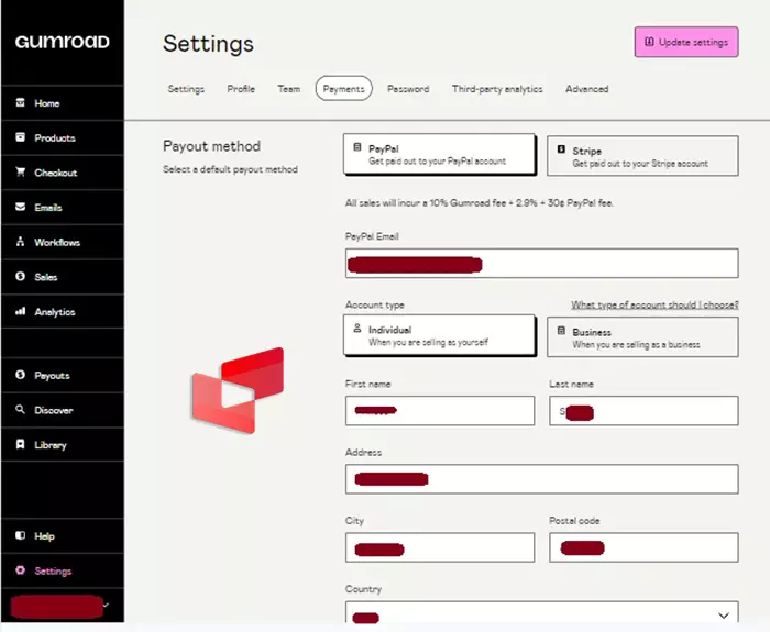 روش‌های پرداختی برای کسب درآمد از سایت gumroad