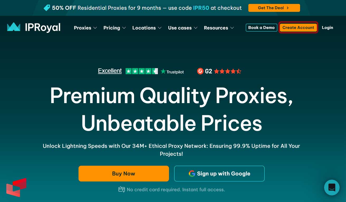 ثب‌نام در IPRoyal