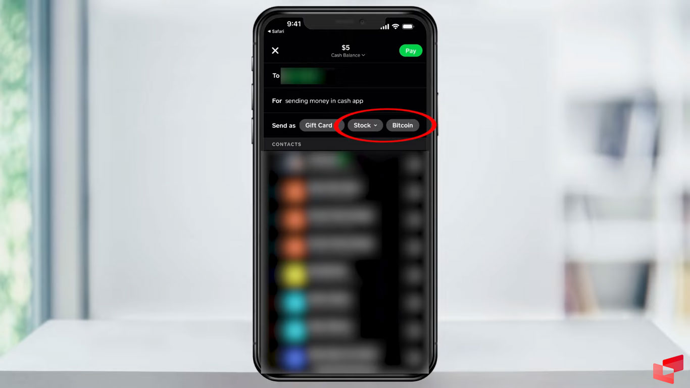 انتخاب ارسال بیت کوین در کش اپ