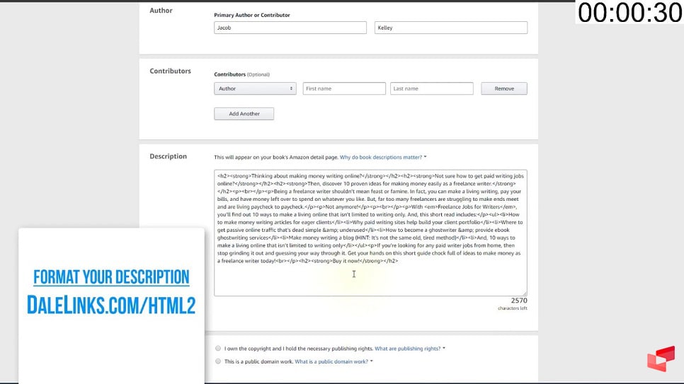 توضیحات کتاب را در فرمت HTML2 وارد کنید