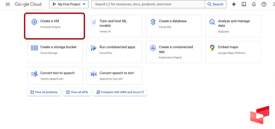 راه‌اندازی ماشین مجازی گوگل کلود