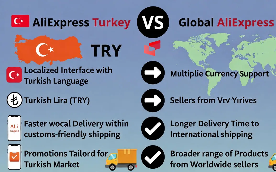 تفاوت علی اکسپرس ترکیه با نسخه جهانی