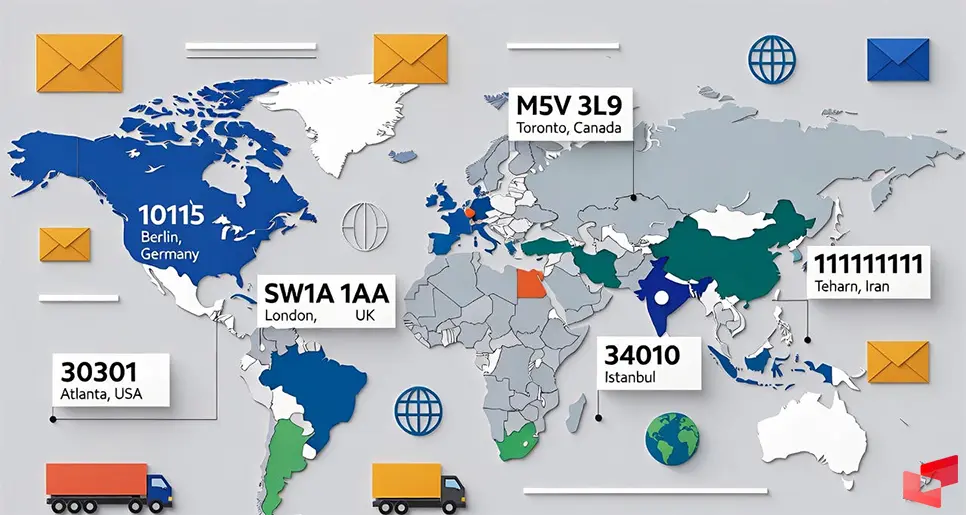 معرفی نمونه کد پستی کشورهای مختلف